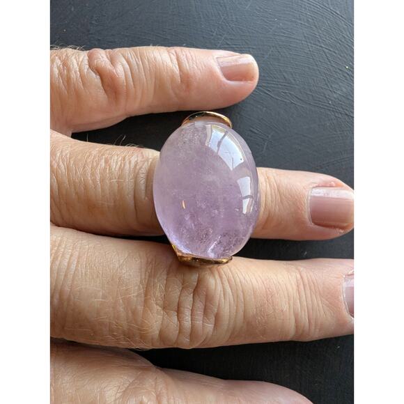 REEB ITALY 925 AMETHYST STERLING SILVER Vermeil RING SIZE 6 - Picture 7 of 8